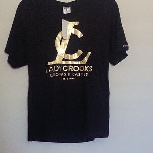 Crooks & Castles Black Tee with Gold Logo